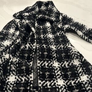 White House Black Market Black and White Coat Size Medium Women